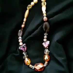 Lg Topaz(?) w 2 Herkimer Diamond Crystals necklace